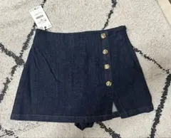 ZARA スコート M ダークデニム ゴールドボタンのサムネイル