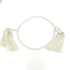 新品 透明ビーズと白いタッセルのシンプルな数珠①