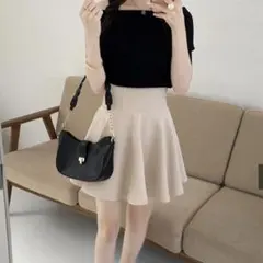 インパン裏地付きコルセット風フレアミニスカート