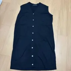 mizuiro ind Vネックロングベスト　ブラック