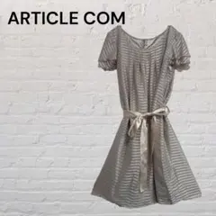 パーティードレス ワンピース ベージュ フレアワンピース リボン付き 結婚式のサムネイル