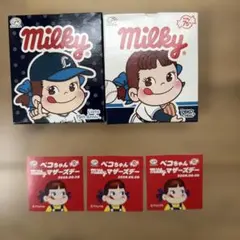 西武ライオンズ 不二家 ペコちゃん ミルキー 箱・ステッカーセット