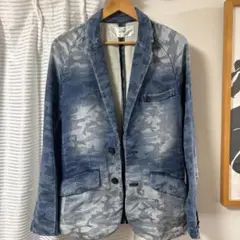 AKM カモ柄ヘビージャージージャケットL.H.P.別注ブルー系迷彩Mのサムネイル
