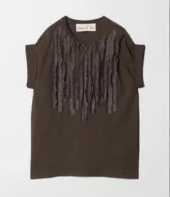 限定品✨dahl'ia ダークブラウン ノースリーブ Tシャツ　フリルのサムネイル