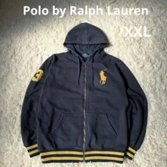 ポロ ラルフローレン ジップパーカー　ビッグポニー刺繍 XXL ネイビー