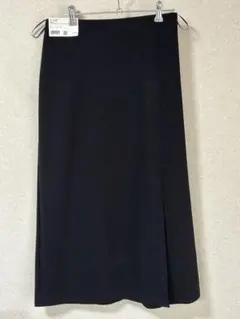 未使用タグ付き ユニクロストレッチダブルフェイスナロースカート L