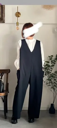kubosanmade ゆったりパンツのサロペット（ブラック） kubosanmade ゆったりパンツのサロペット（ブラック） - メルカリ