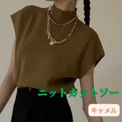 サマーニット フレンチスリーブ 半袖 カットソー ニットカットソー ハイネック