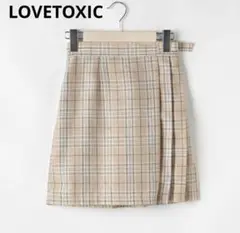 LOVETOXIC　チェック柄　スカパン　ベージュ