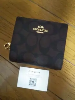 COACH 二つ折り財布 ダークブラウン