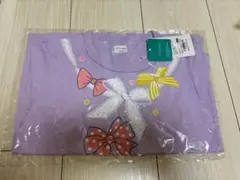 27home キッズ半袖Tシャツ 120cm リボン柄 ラベンダー