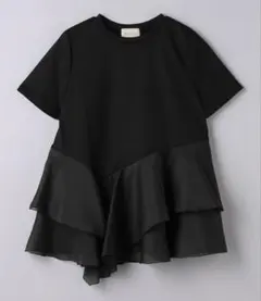 UNITED ARROWS イレギュラーティアード コンビ Tシャツ ネイビー