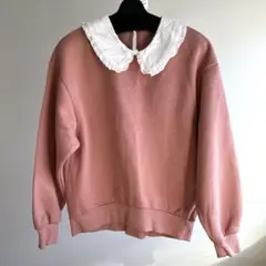 水通しのみ　GU xsフリル襟付きピンクスウェット