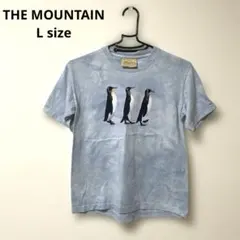THE MOUNTAIN プリントTシャツ　L 水色　タイダイ染め