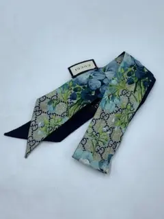 GUCCI ネックボウ スカーフ GGフローラ シルク 黒 白 花柄 - メルカリ