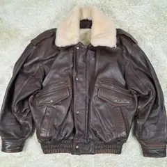 大きいサイズ　G1 A2 ボア襟　ラムレザー　ライナー　3way 　ブラウン