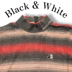 美品 Black&White 長袖 ハイネック ゴルフウェア レディース M