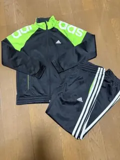 と*も様 adidas ジャージ 黒/緑　上下　140