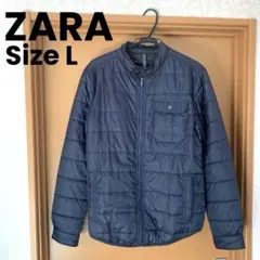 【美品】ZARA 中綿ジャケット　L ネイビー