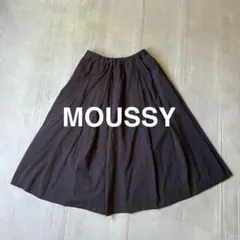 マウジー moussy ロングフレアスカート ウエストゴム ネイビー Sサイズ