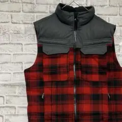 コロンビア　ダウンジャケットベスト　レッドL ロゴ刺繍アウトドア0225のサムネイル