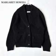 【リネン100%】美品♡マーガレットハウエル ショールカラーカーディガン M 黒のサムネイル