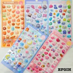 【5枚組599円】ぷくぷく ぷっくり立体シール ♡3D 韓国　②