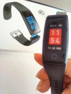 血圧 活動量計 心拍計 歩数計 ...スマートウォッチ　ブラック