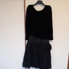 jun ashidaジュンアシダフォーマルデザインワンピース　ブラックレディス