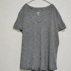 MOSSIMO ストライプ Vネック Tシャツ Lのサムネイル