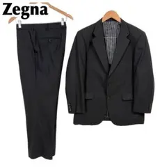 Zegna メンズスーツセットアップ クール ブラックシャドーストライプ L相当