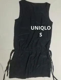 ユニクロブラックノースリーブチュニック Sサイズ