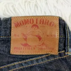 桃太郎ジーンズ 出陣レーベル ハーフパンツ W30 家紋スレーキ デニムショーツのサムネイル