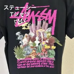 M 古着　ステューシー　Tシャツ　ブラック　プリント