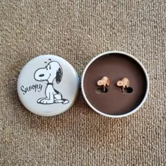 ①スヌーピー ブナの木を使用したナチュラルなイヤリング イヤーアクセサリー