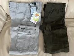 【パンツ2枚】ワークマン グレー カーゴパンツ ＋ スリムスタイル パンツ