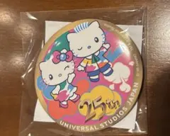 ユニバーサルスタジオジャパン25周年記念缶バッジ キティ　ユニバ　USJ
