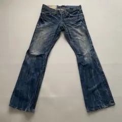 ブルーウェイ Y2K フレアデニム 鬼ヒゲ ベルボトム ジーンズ 日本製