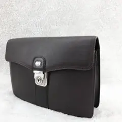 ダンヒル DUNHILL ブラウン 本革 クラッチバッグ 鍵付きセカンドバッグ✧