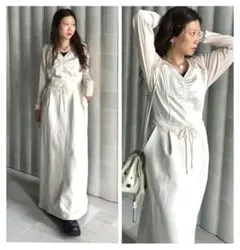 新品　ameri UND DOCKING DESIGN SWEAT DRESS