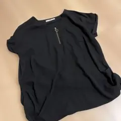 【値下げ】GRL ブラック 半袖シャツ ファスナー付き