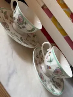 NARUMI 花柄 ティーカップ 2個セット