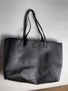 トリーバーチ ゴールド金具 ロゴ ドット トートバッグ 黒 ブラックのサムネイル