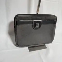 【dunhill】ダンヒル キャンパス×レザー セカンドバッグ クラッチバッグ