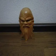 木製 顔の彫刻 アートオブジェ