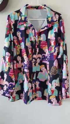 SHEIN CURVE 総柄 長袖シャツ 2XL 派手 カラフルのサムネイル