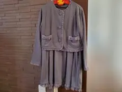 グレー スカートスーツ リボン付き　COMME CA ISM　コムサ