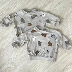 H&M 4-6month アニマル トレーナー 2枚セット