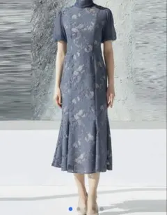 美品 lagunamoon LADYジャガードレースフレアーワンピース