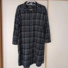 ★ハニーズ★ロングチェックシャツワンピース★モスグリーン★